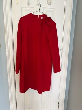 Calvin Klein Red Shoulder-Knot Dress